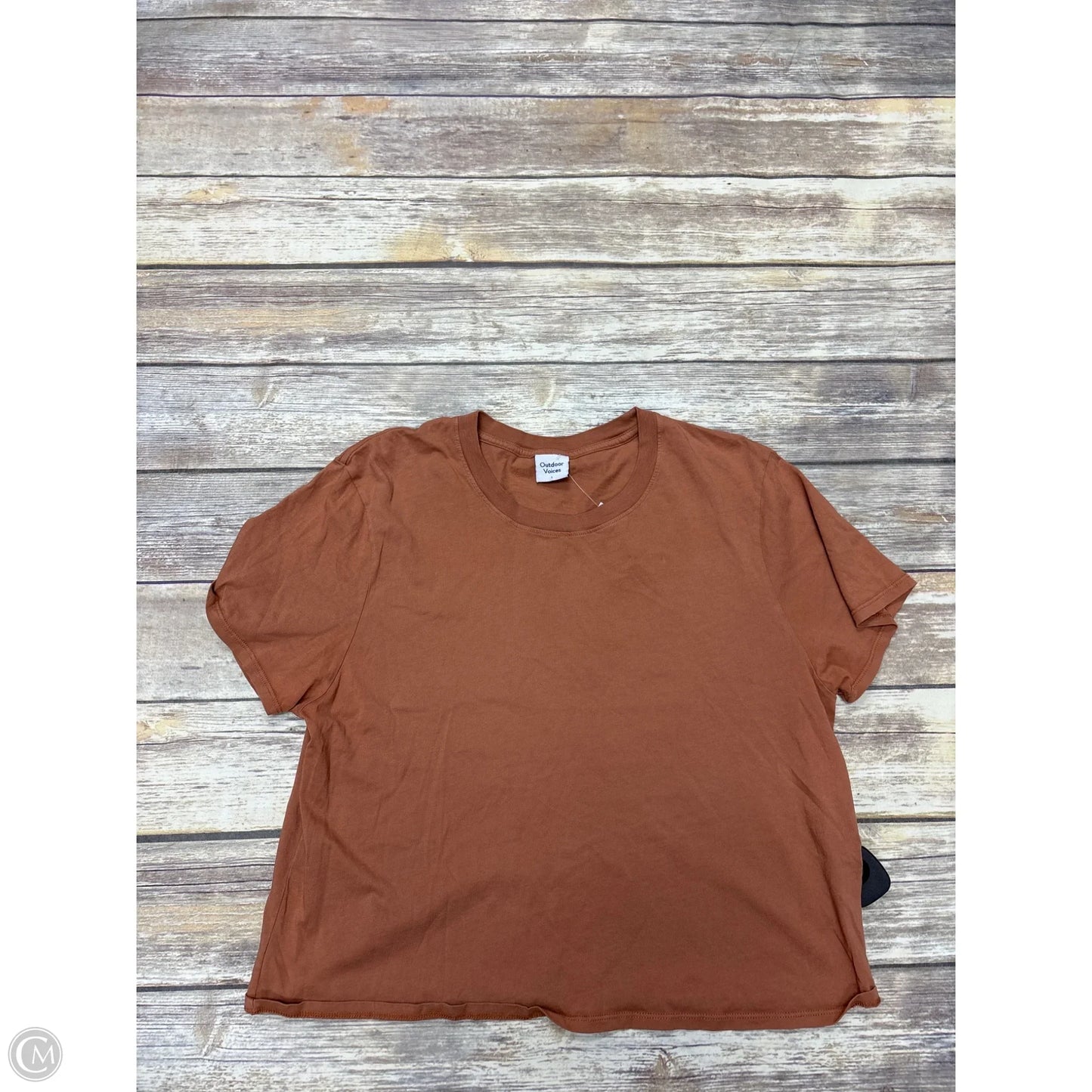 Top Short Sleeve By Outdoor Voices In Tan, Size: L