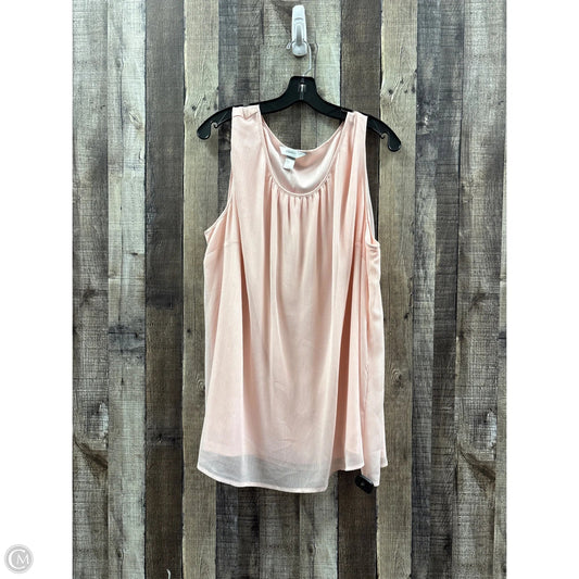 Top Sleeveless By Cj Banks In Pink, Size: 3x