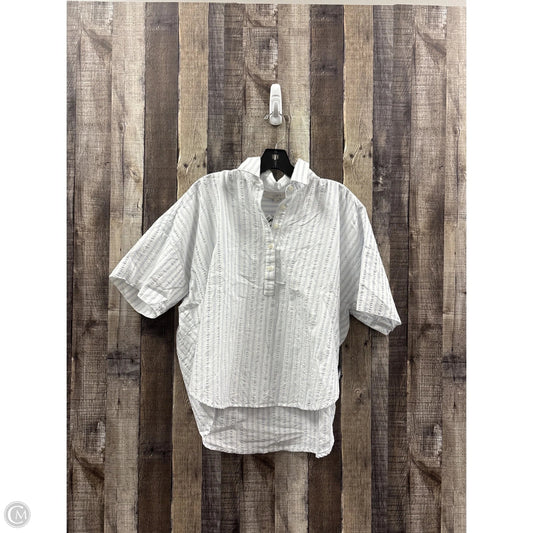 Top Short Sleeve By Loft In Blue & White, Size: S