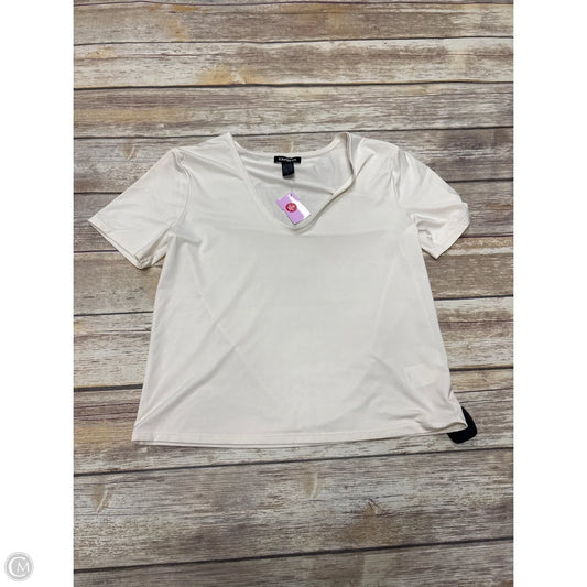 Top Short Sleeve By Express In Cream, Size: Xs