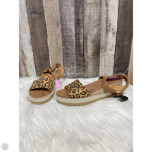 Sandals Heels Wedge By Toms In Animal Print, Size: 10