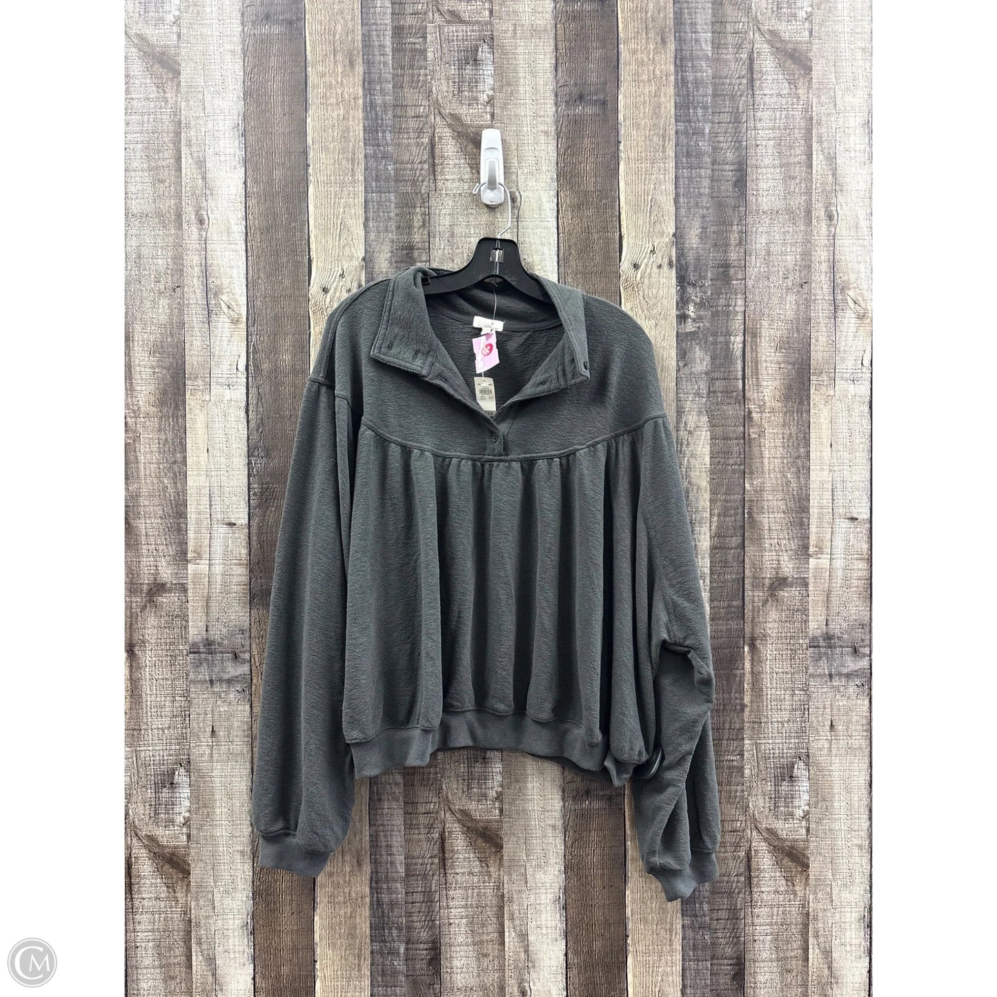 Top Long Sleeve By Aerie In Grey, Size: L