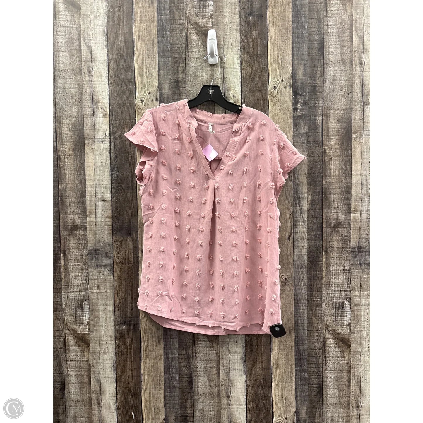 Top Short Sleeve By Cme In Pink, Size: M