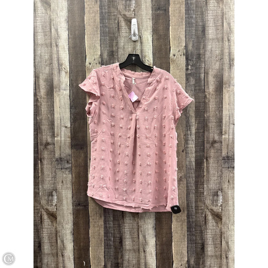 Top Short Sleeve By Cme In Pink, Size: M
