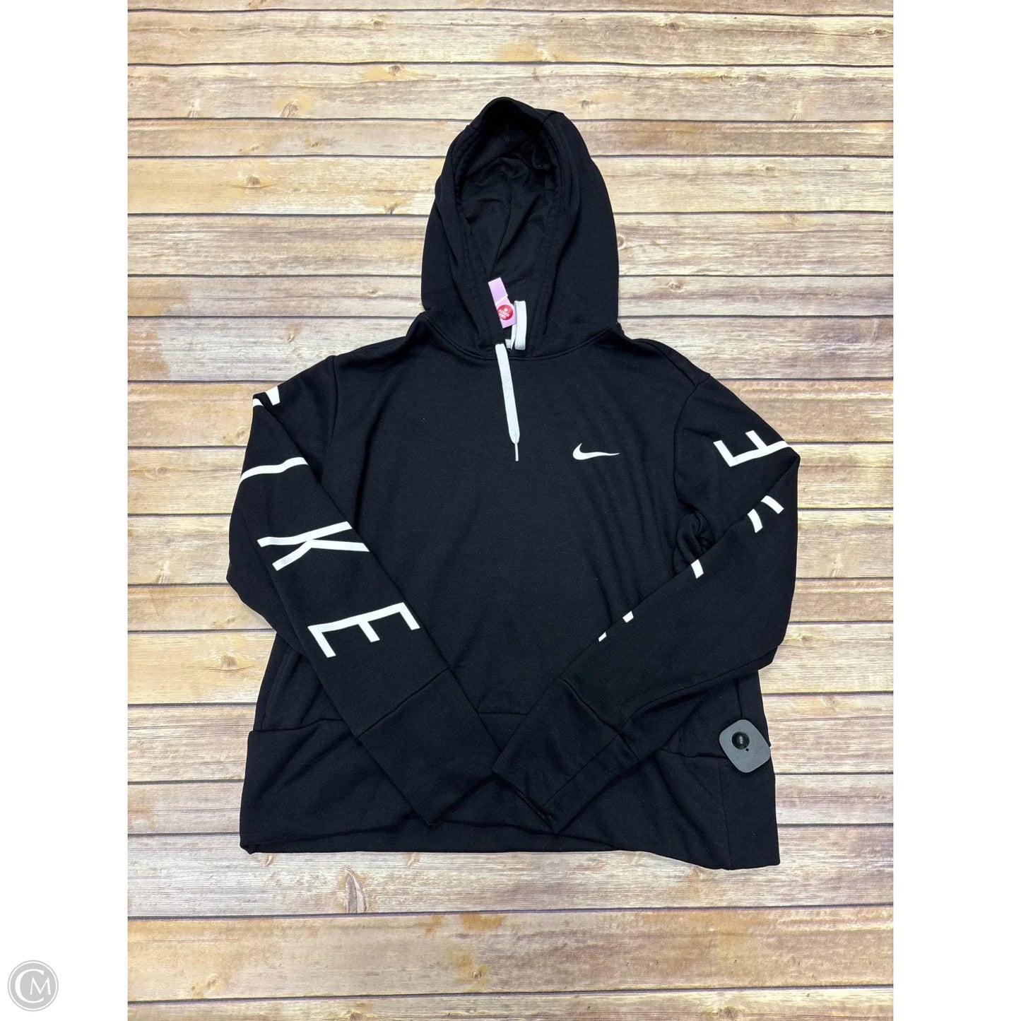 Sweatshirt Hoodie By Nike In Black & White, Size: L
