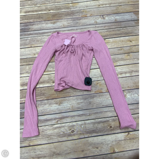 Top Long Sleeve By Hollister In Pink, Size: Xxs