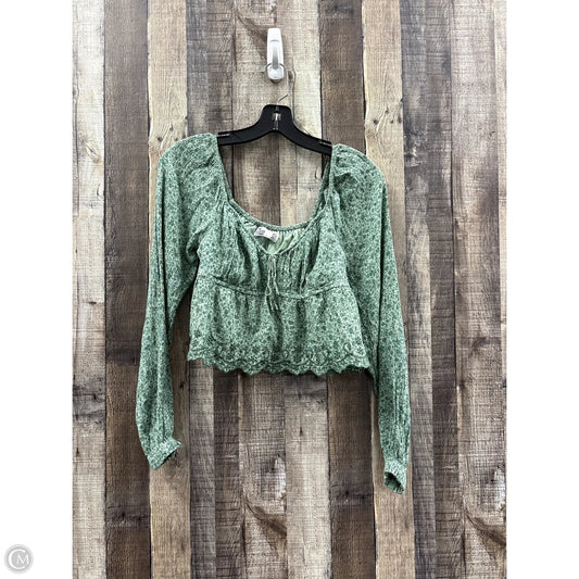 Top Long Sleeve By Hollister In Green, Size: Xs