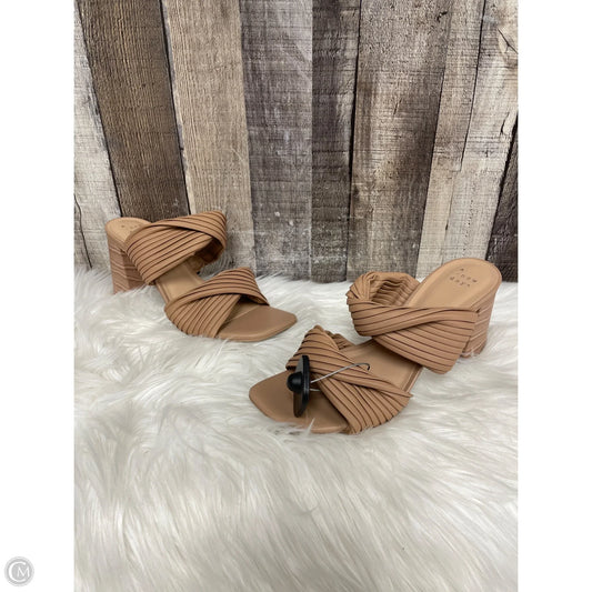 Sandals Heels Block By A New Day In Tan, Size: 9
