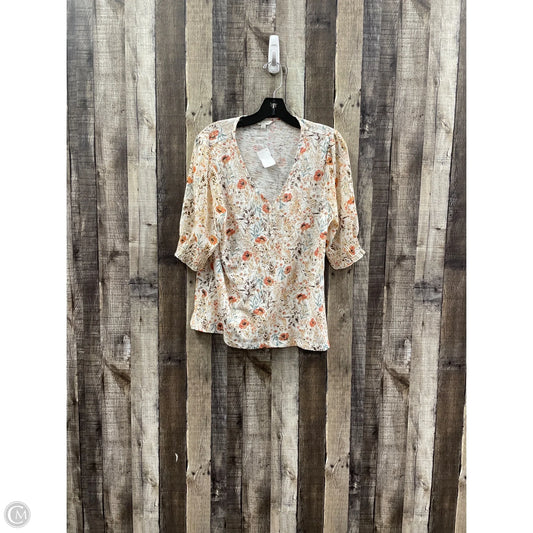 Top Short Sleeve By Lucky Brand In Floral Print, Size: M