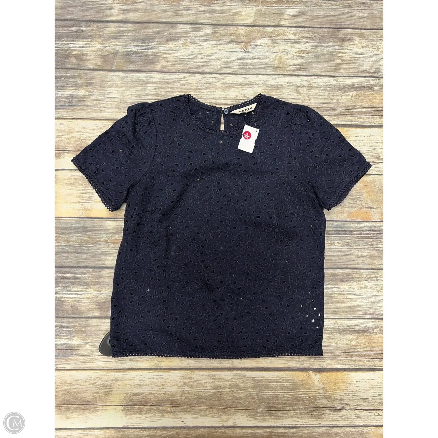 Top Short Sleeve By Boden In Navy, Size: S