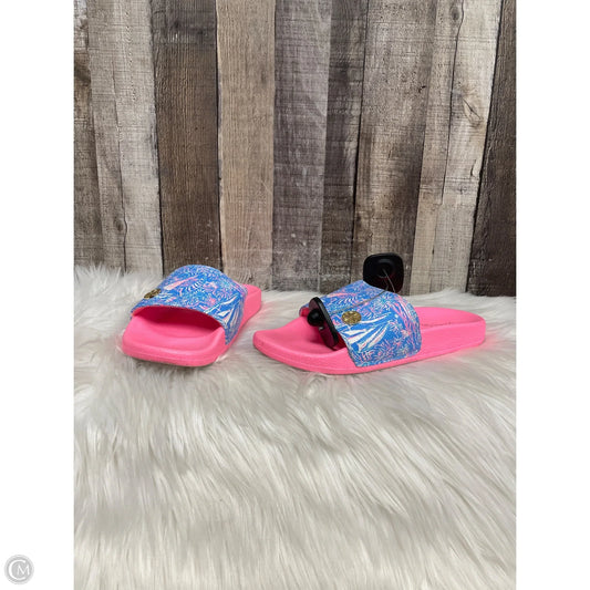 Sandals Designer By Lilly Pulitzer In Blue & Pink, Size: 7