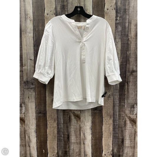 Top Short Sleeve By Soft Surroundings In White, Size: L
