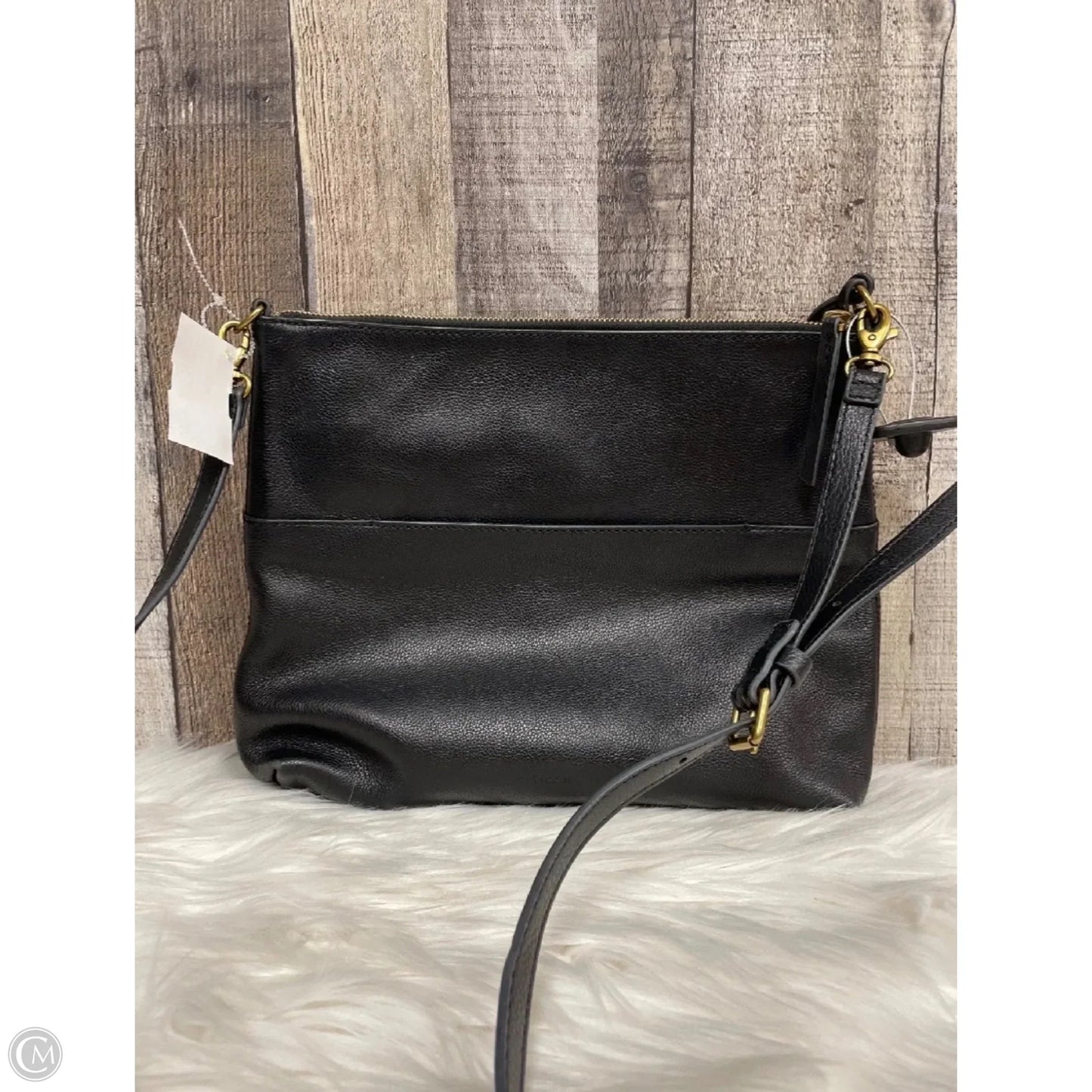 Handbag Leather By Fossil, Size: Medium