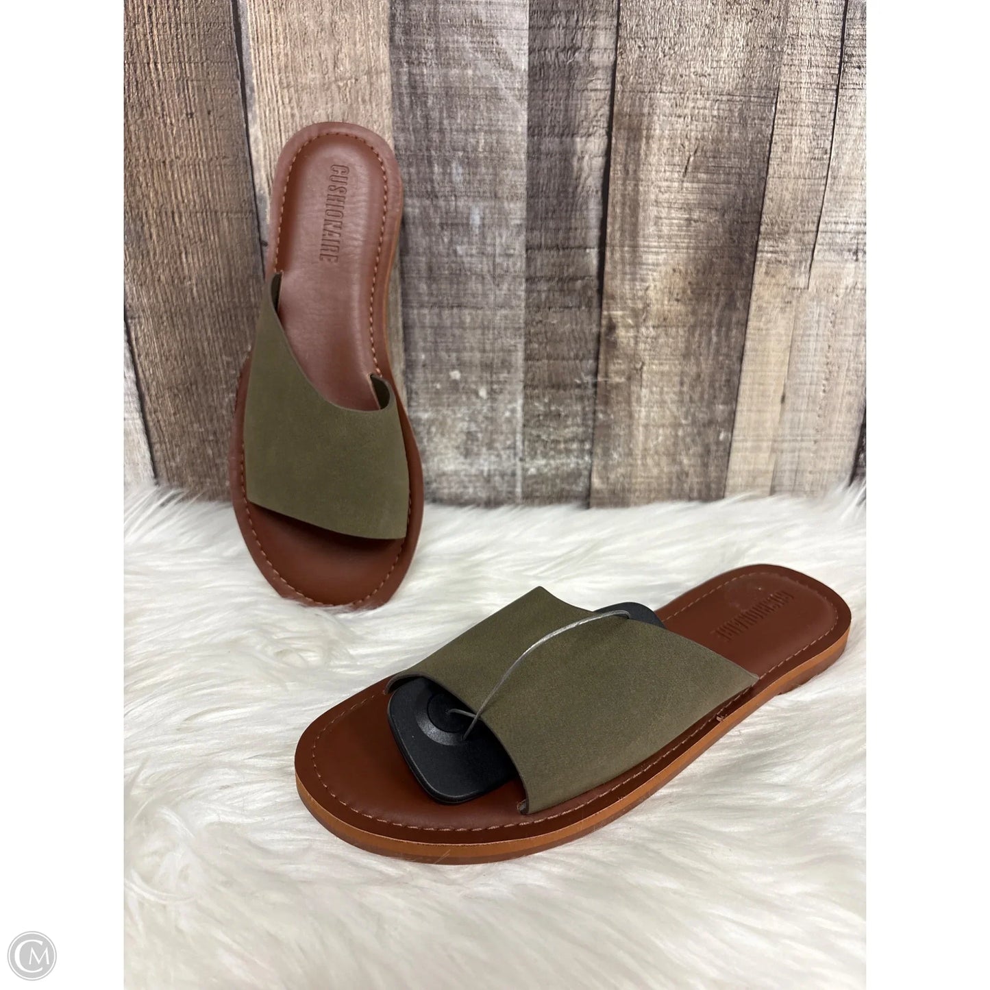 Sandals Flats By Cushionaire In Green, Size: 8