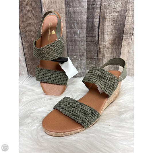 Sandals Heels Wedge By Tommy Bahama In Green, Size: 7.5