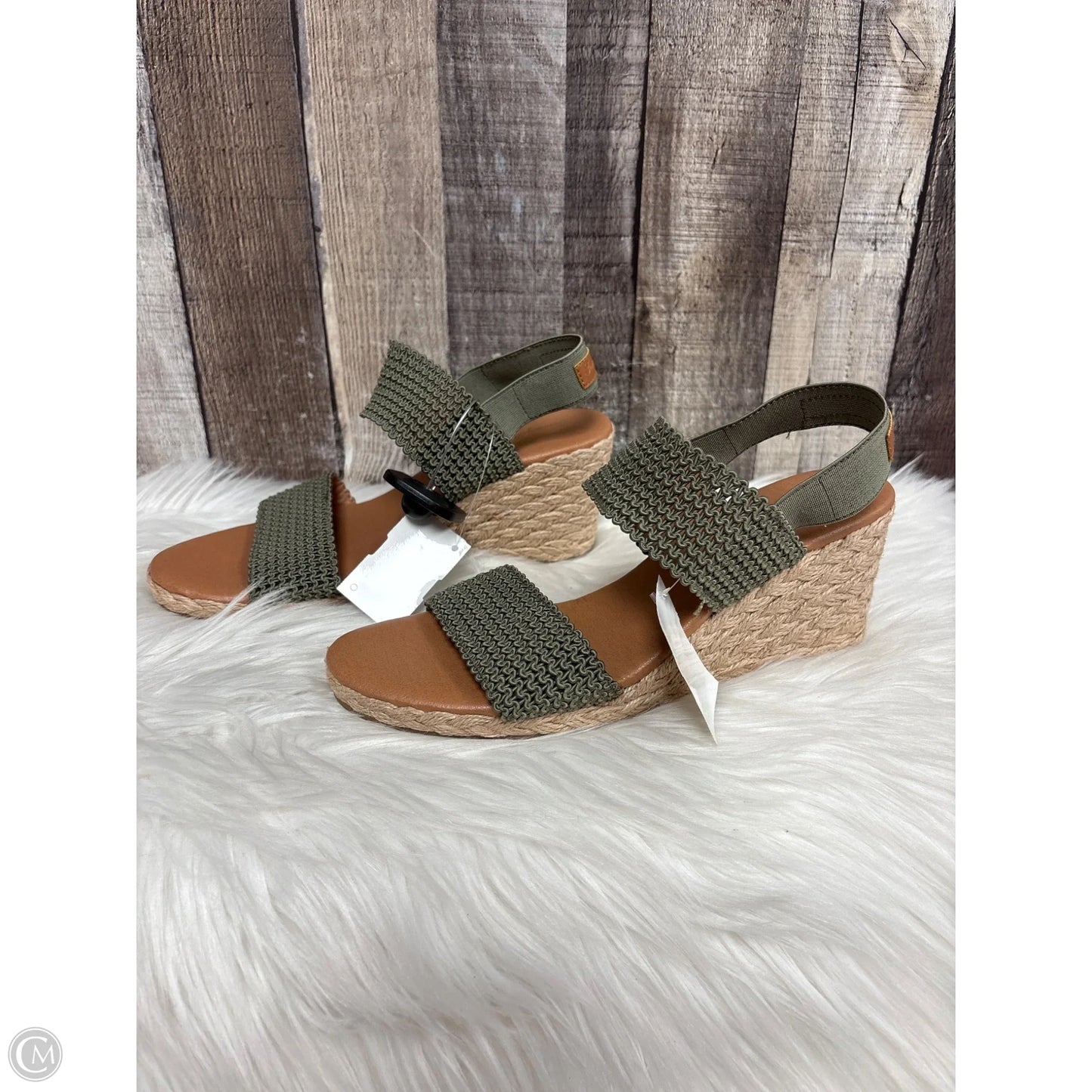 Sandals Heels Wedge By Tommy Bahama In Green, Size: 7.5