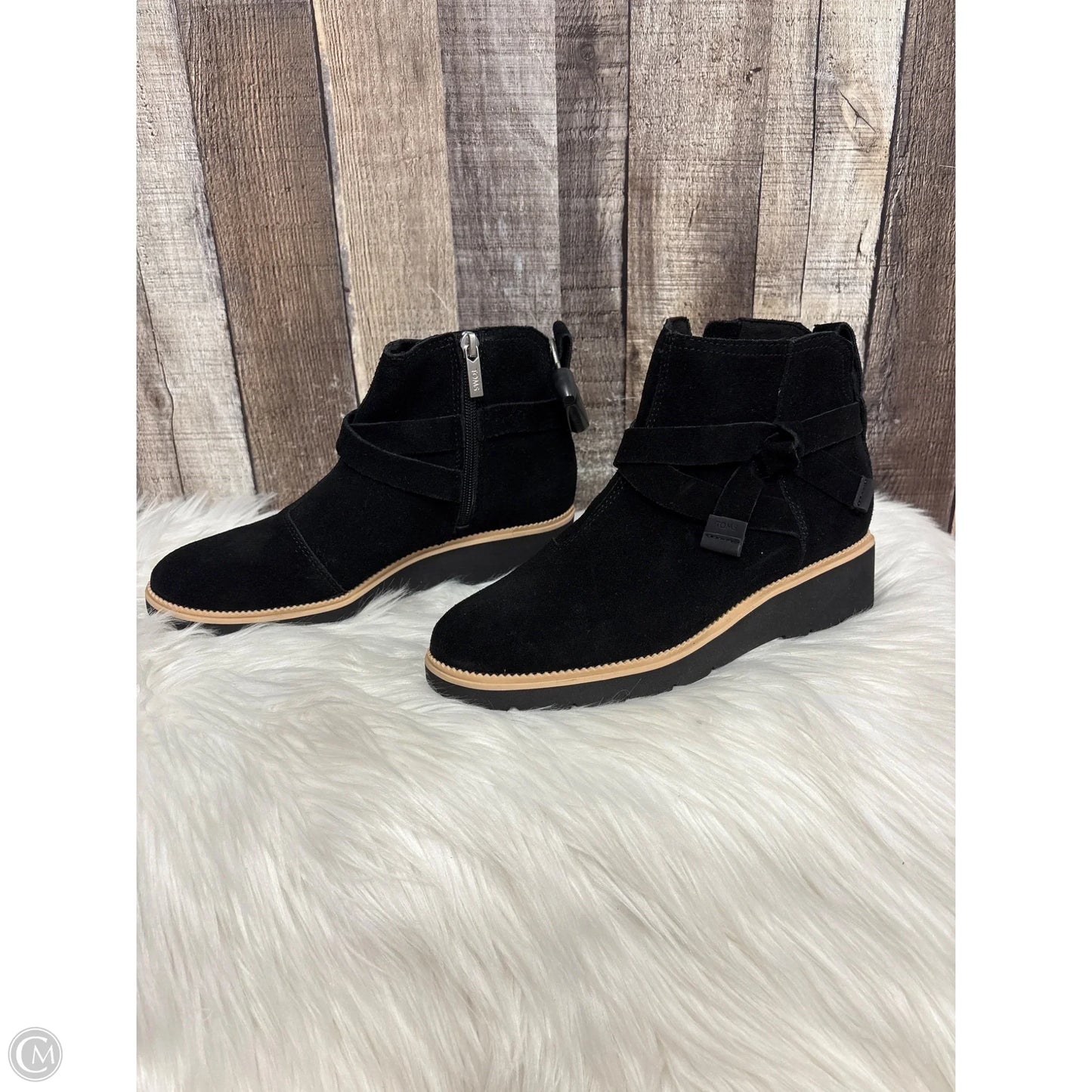 Boots Ankle Flats By Toms In Black, Size: 6.5
