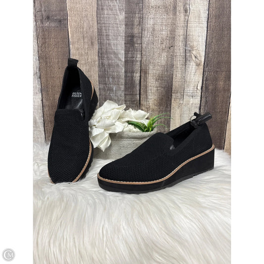 Shoes Heels Wedge By Eileen Fisher In Black, Size: 8