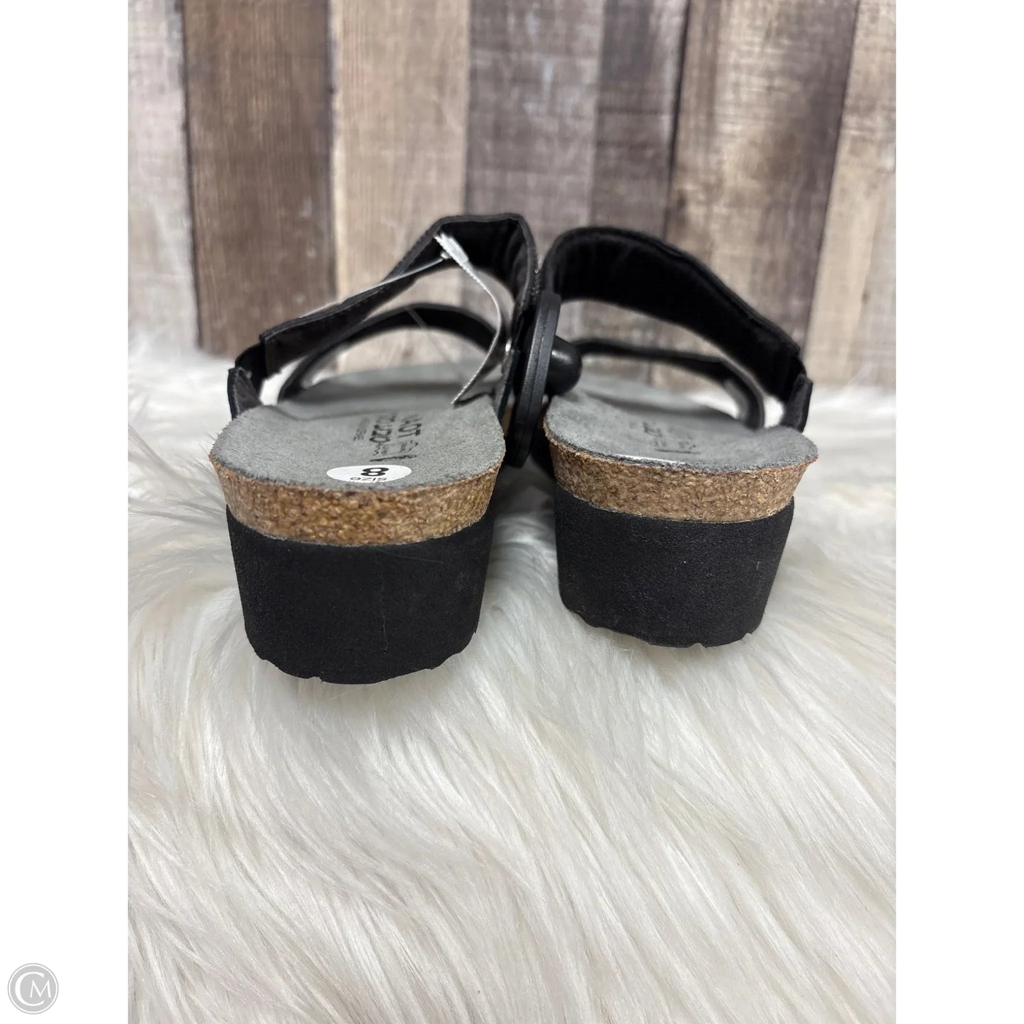 Sandals Flats By Naot In Black & Silver, Size: 8