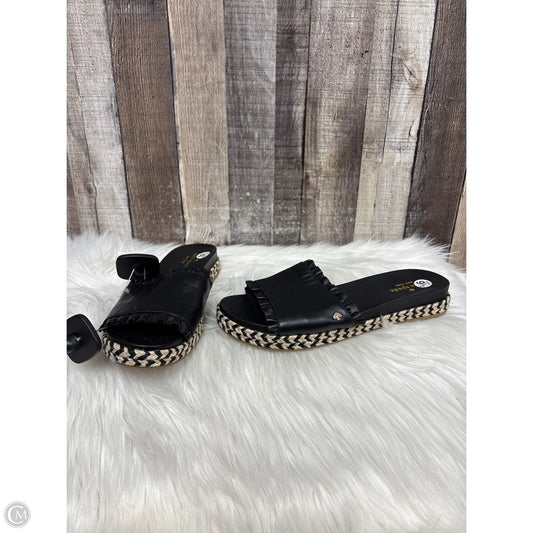 Sandals Designer By Kate Spade In Black & Cream, Size: 9.5