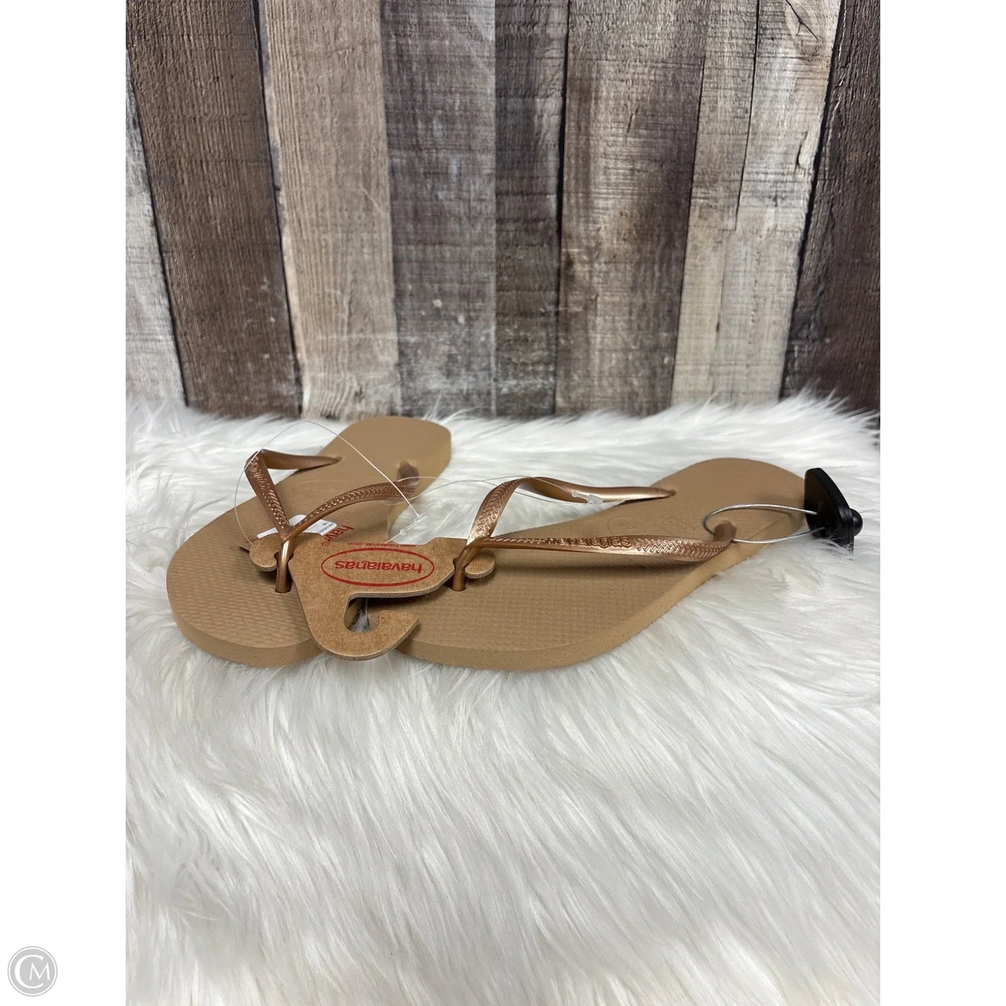 Sandals Flip Flops By Havaianas In Bronze, Size: 7.5