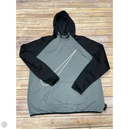 Athletic Sweatshirt Hoodie By Nike In Black & Grey, Size: Xl