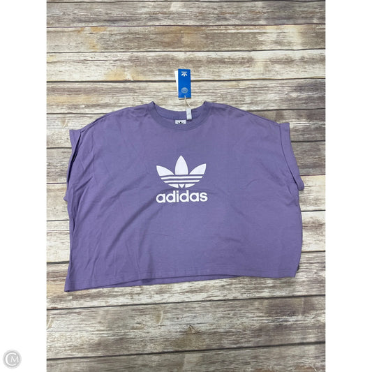 Athletic Top Short Sleeve By Adidas In Purple, Size: Xl