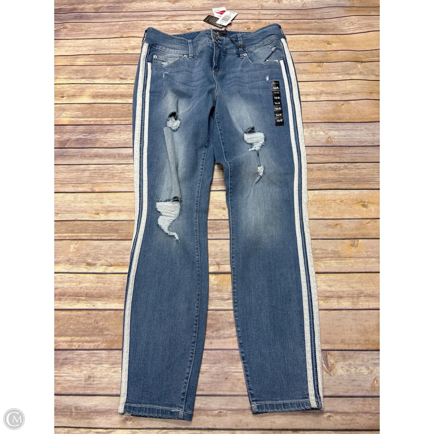 Jeans Straight By Torrid In Blue Denim, Size: 16
