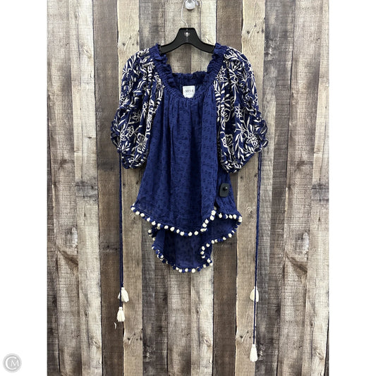 Top Short Sleeve Designer By Misa In Navy, Size: Xs