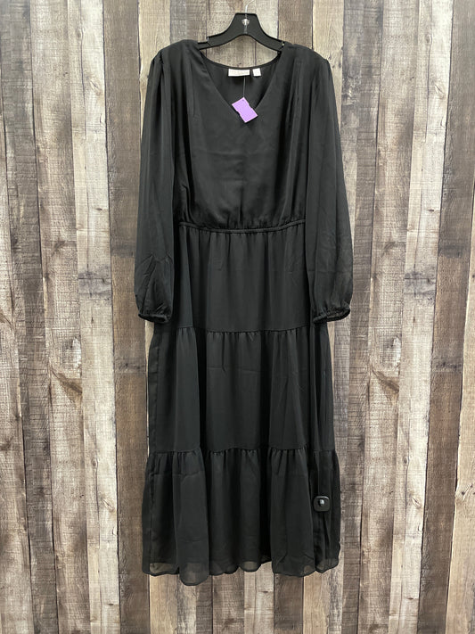 Black Dress Casual Maxi Clothes Mentor, Size L