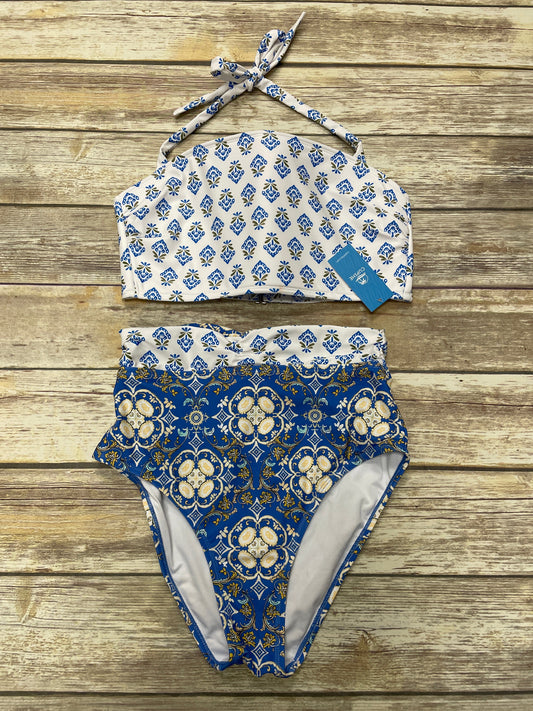 Blue & White Swimsuit 2pc Cupshe, Size M