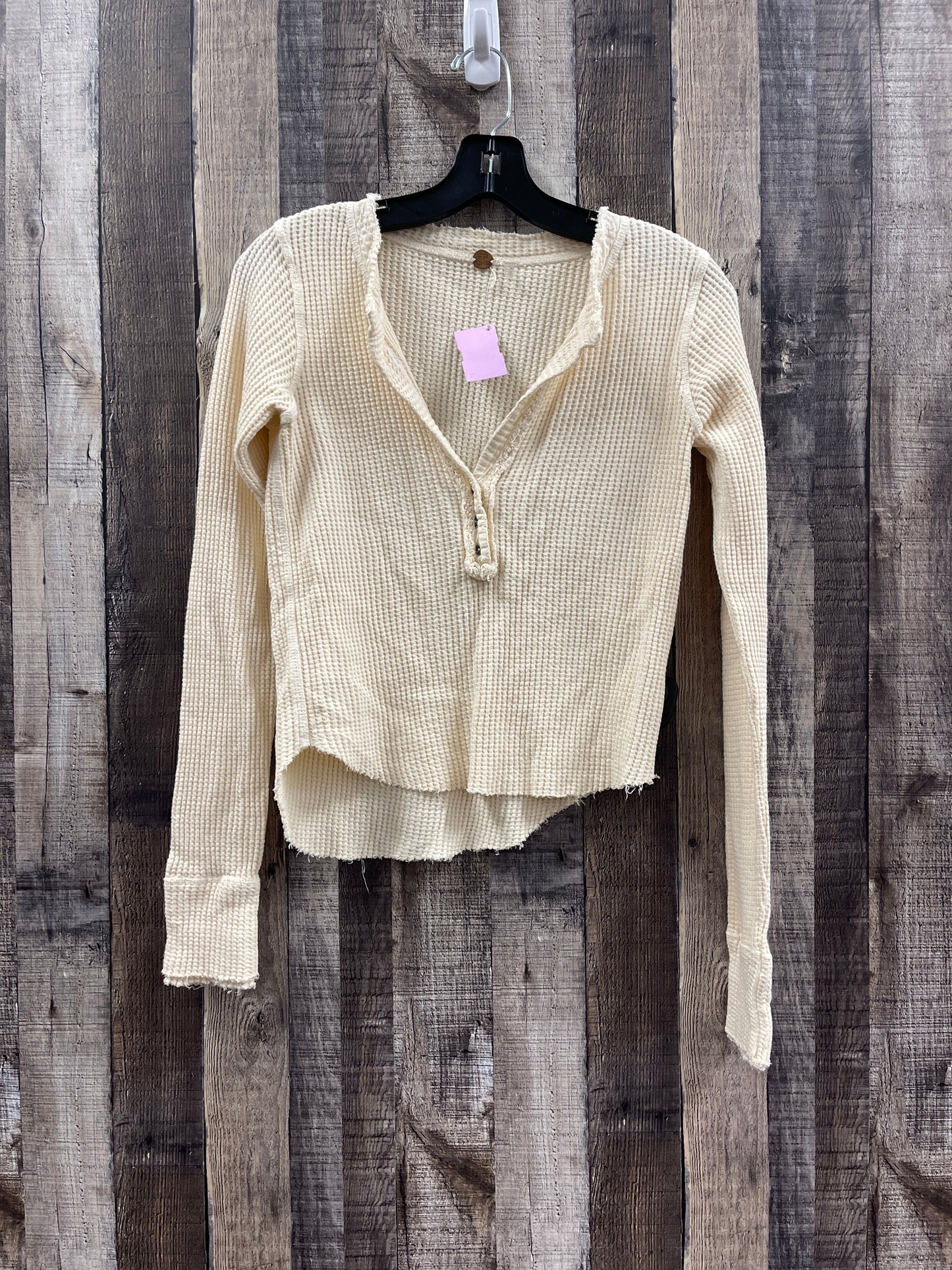 Cream Top Long Sleeve Free People, Size Xs