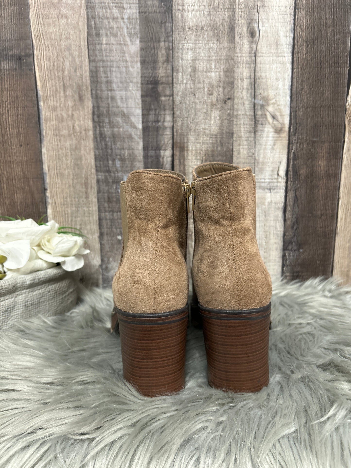 Tan Boots Ankle Heels Altard State, Size 7.5