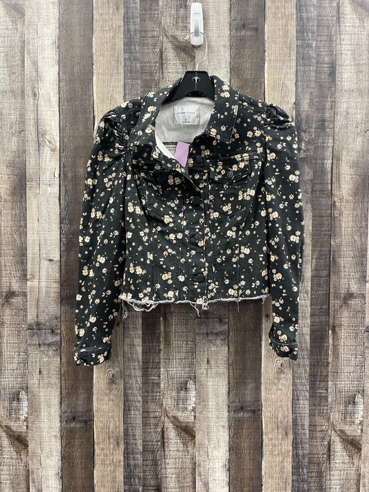 Floral Print Jacket Denim Celebrity Pink, Size S