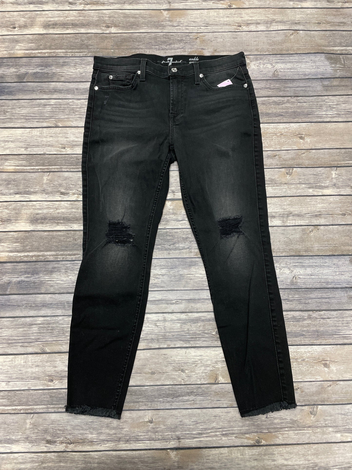 Jeans Cropped By 7 For All Mankind In Black, Size: 14