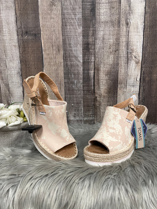 Sandals Heels Wedge By Toms In Pink, Size: 8.5