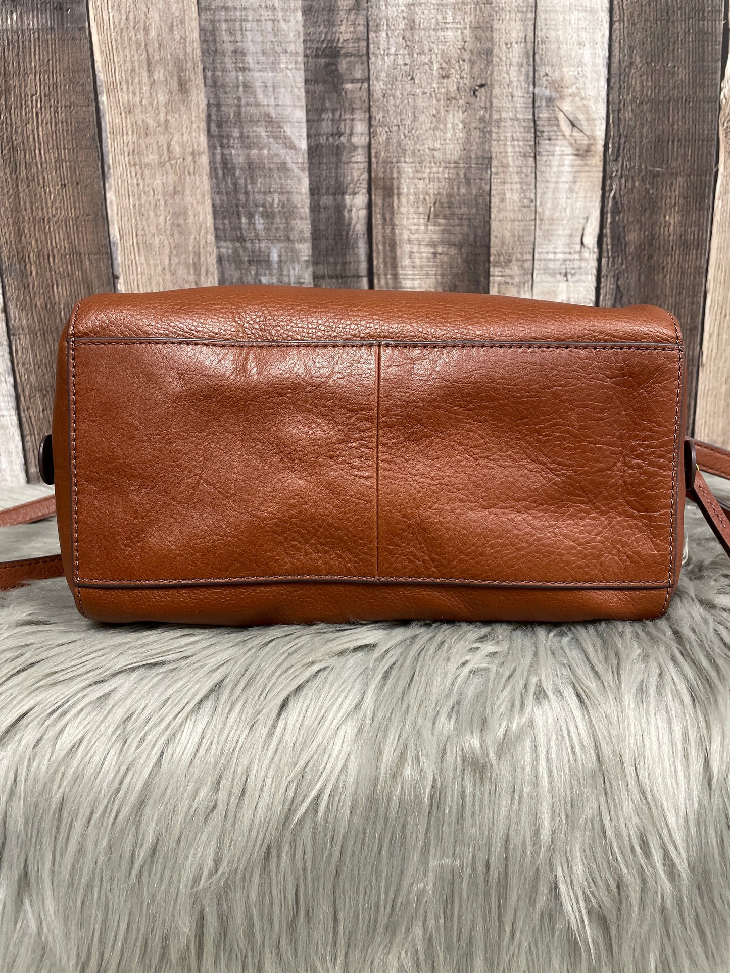 Crossbody Leather By Fossil, Size: Medium