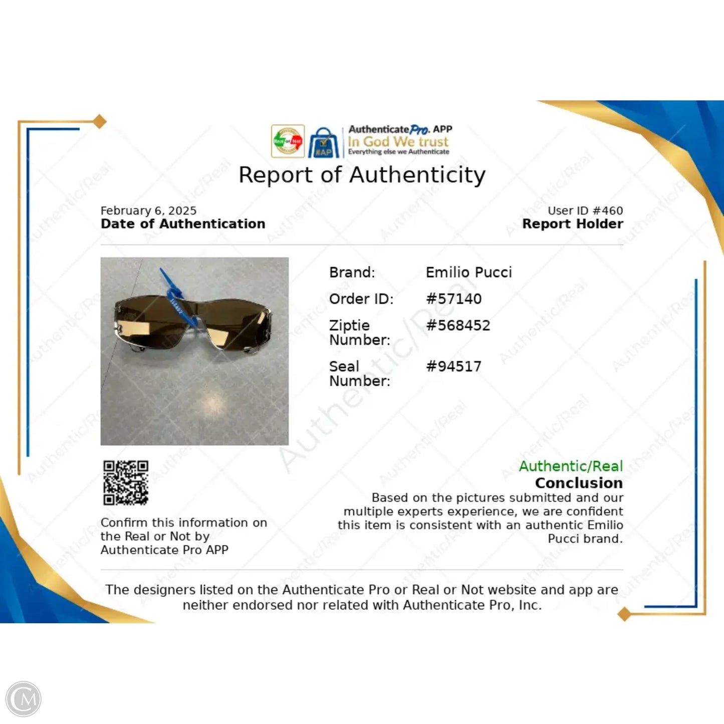 Sunglasses Luxury Designer By Emilio Pucci