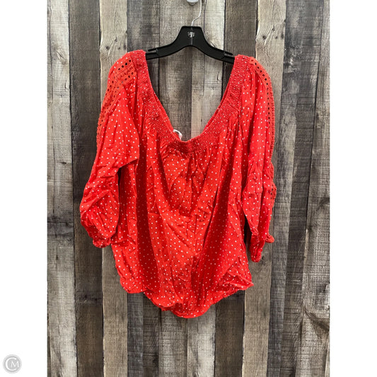Top Long Sleeve By Maurices In Orange, Size: 2x