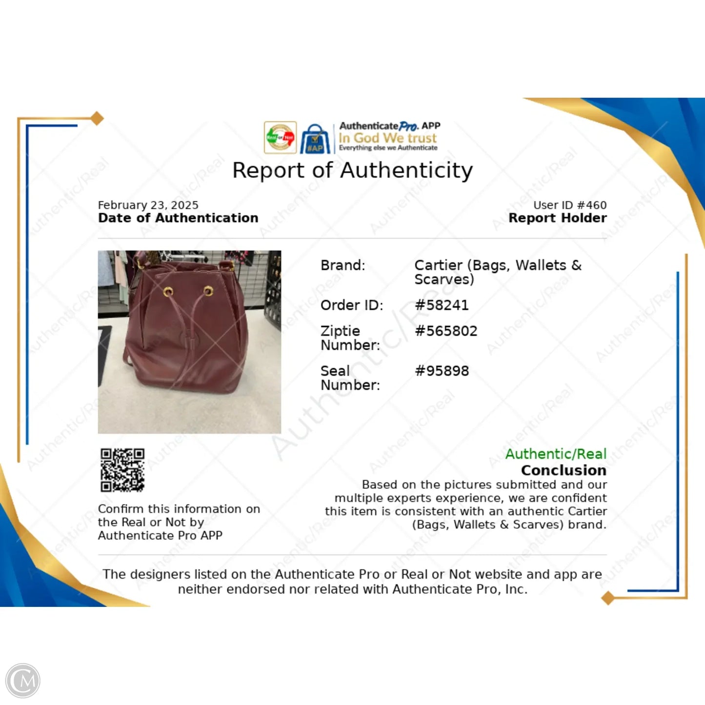 Handbag Luxury Designer By Cartier, Size: Medium