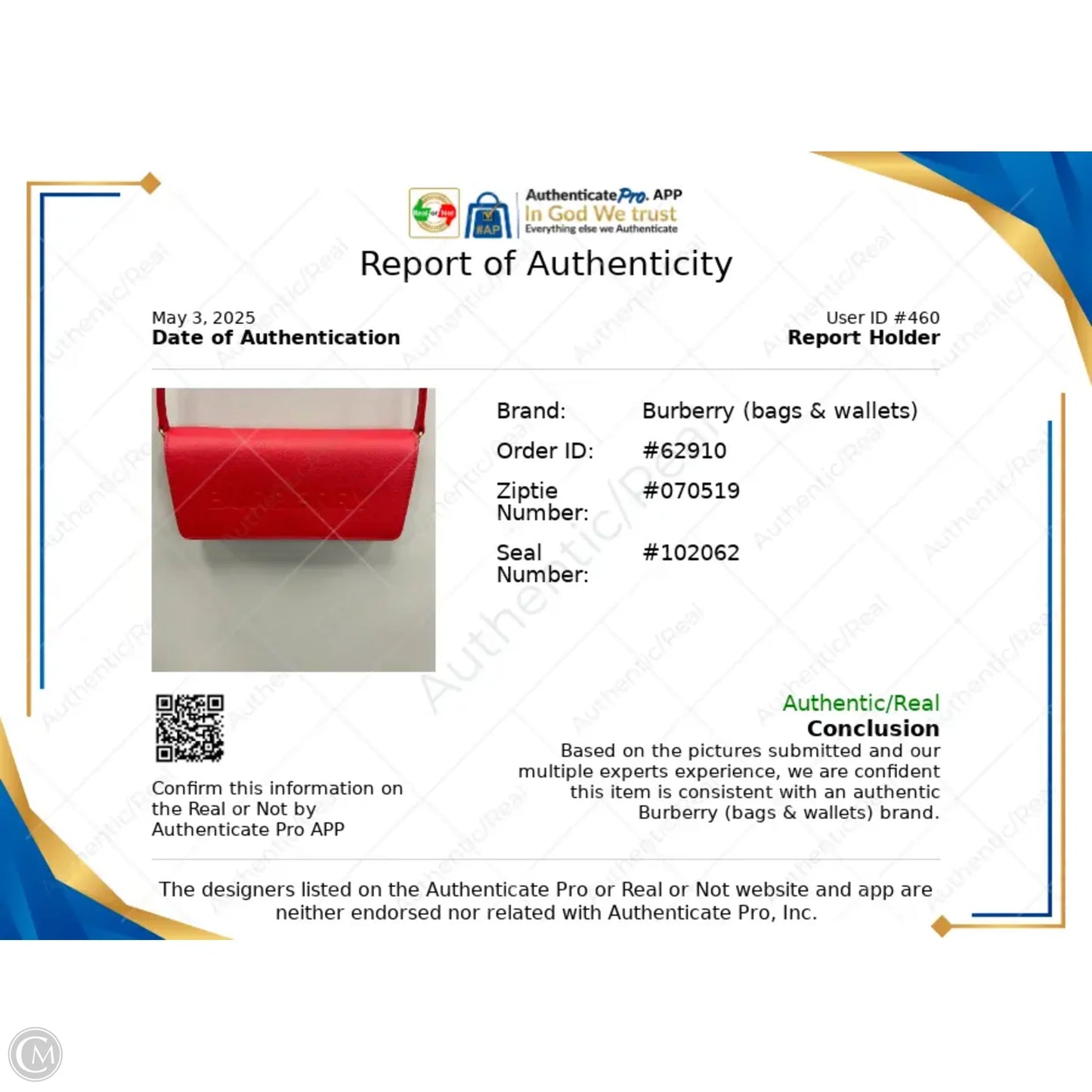 Crossbody Luxury Designer By Burberry, Size: Small