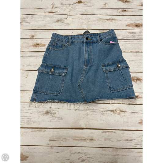 Skirt Mini & Short By Blu Pepper In Blue Denim, Size: M