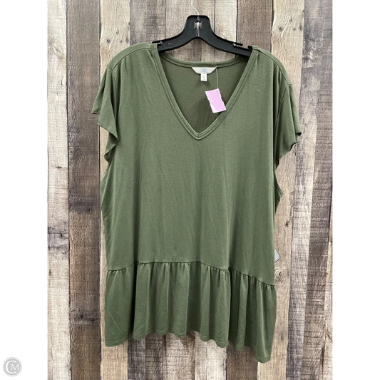 Top Short Sleeve By Time And Tru In Green, Size: Xxl