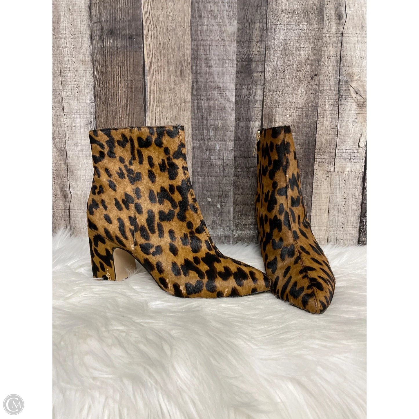 Boots Ankle Heels By Sam Edelman In Animal Print, Size: 7