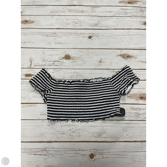 Top Short Sleeve By Pink In Black & White, Size: L