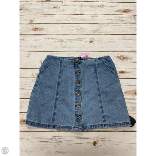 Skirt Mini & Short By Forever 21 In Blue Denim, Size: L