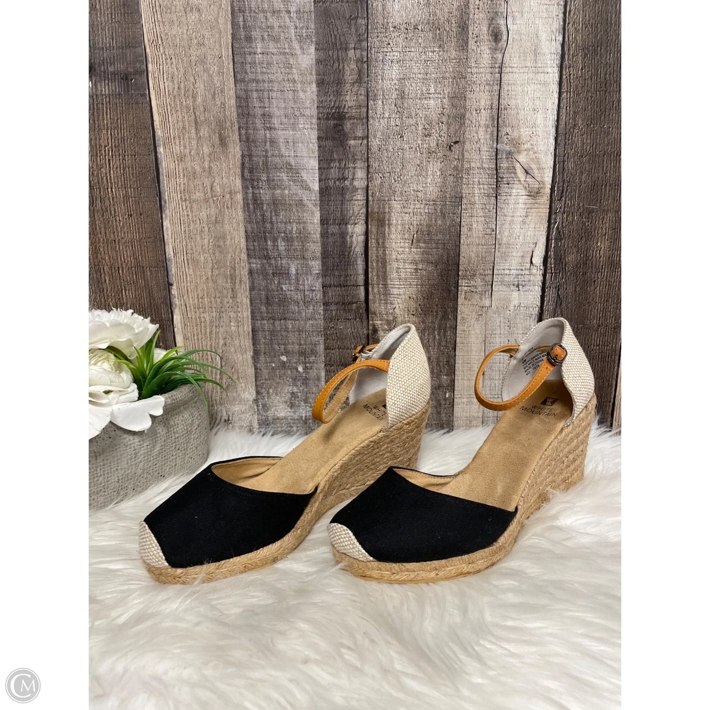 Shoes Heels Wedge By White Mountain In Black & Tan, Size: 8