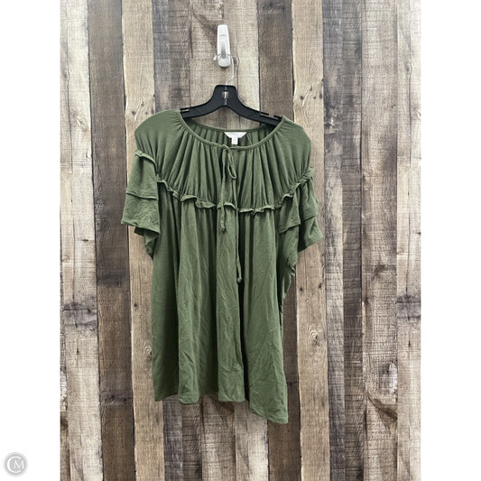 Top Short Sleeve By Time And Tru In Green, Size: Xl