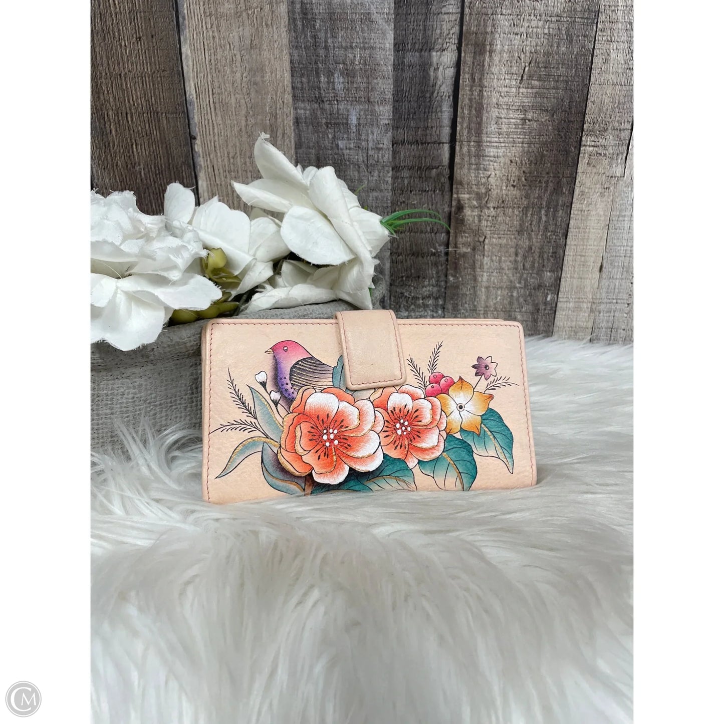 Wallet Leather By Anuschka, Size: Medium