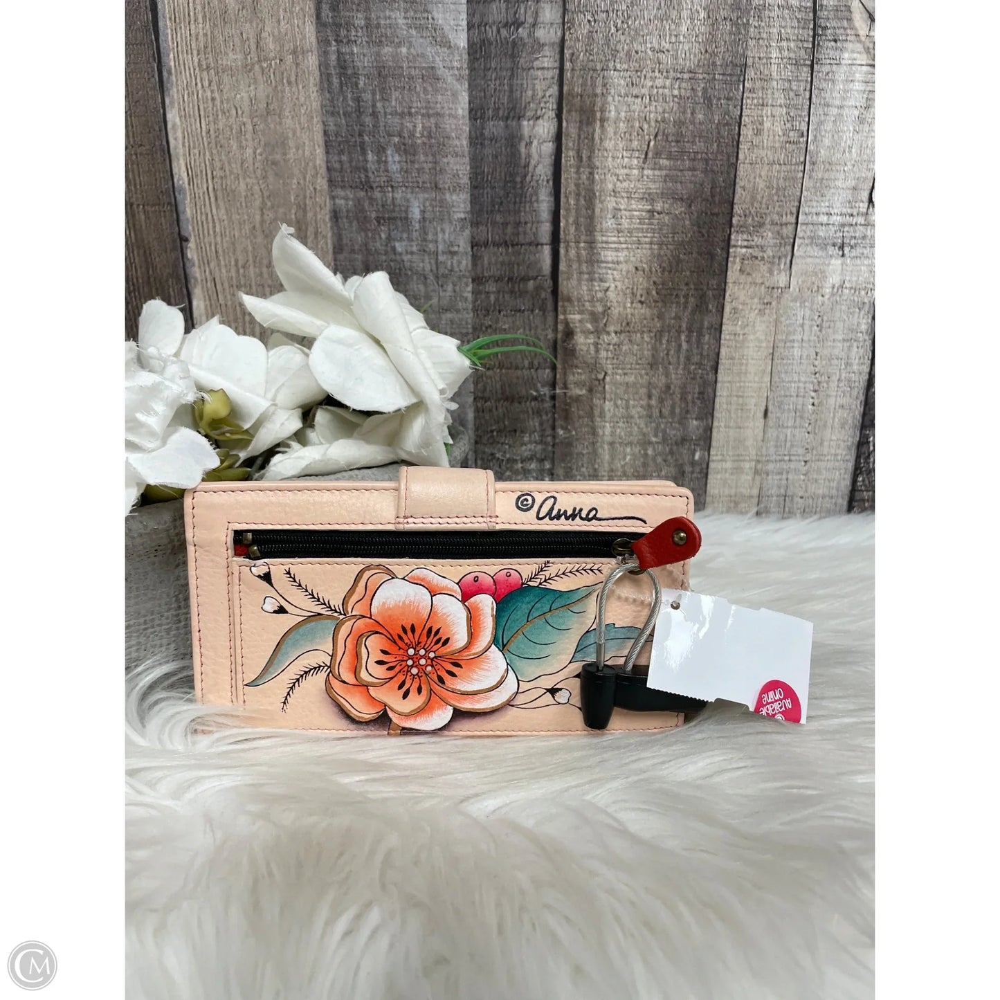 Wallet Leather By Anuschka, Size: Medium